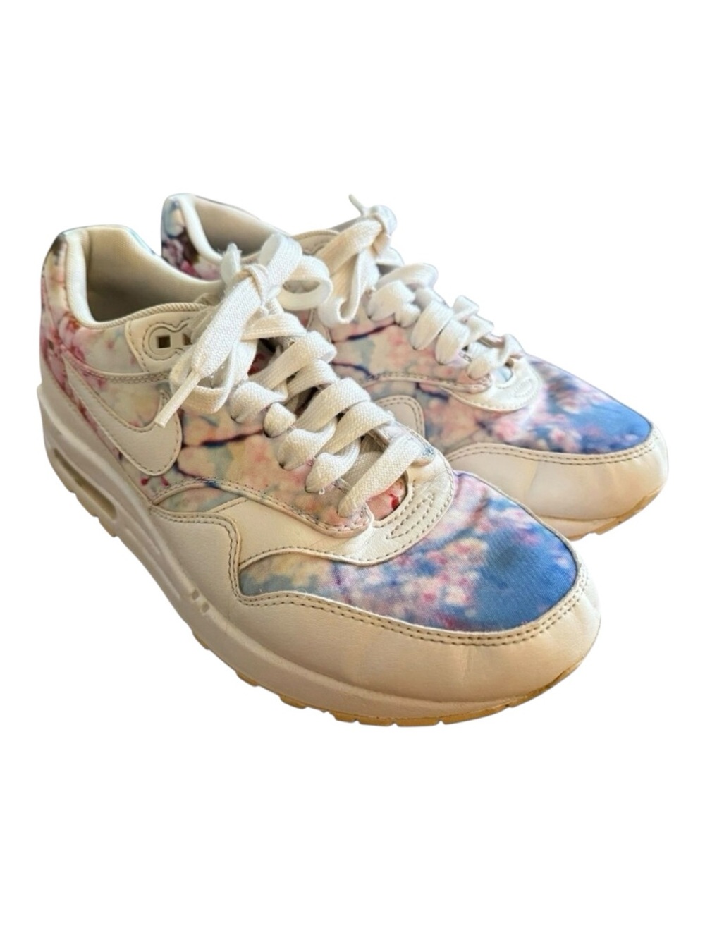 Nike Air Max 1 Cherry Blossom Sneakers Womens Sz 7 Running Shoes Lace Up